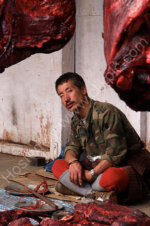 Butcher, Thimphu Market