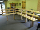 Cantilever Garden Corner seat in Douglas Fir.