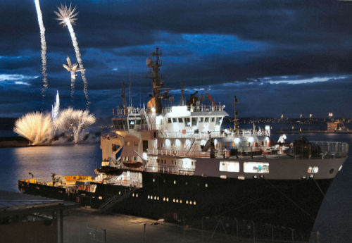 Fireworks at Ocean Terminal, Leith, Edinburgh
