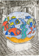 alegrin a usted y a mi - 5x7 intaglio print (non-toxic) 2010