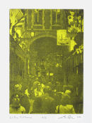 La Rue Piétonne - 5 x 7 Intaglio Print with Viscosity Roll (Non-Toxic) 2008
