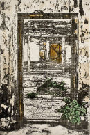 patio de ayer - 6x9 intaglio print (non-toxic) 2010
