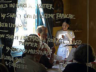 Jenny taking an order