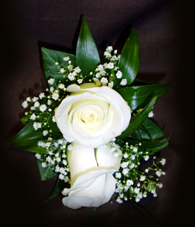 Double White Rose & Gypsophilia
Corsage