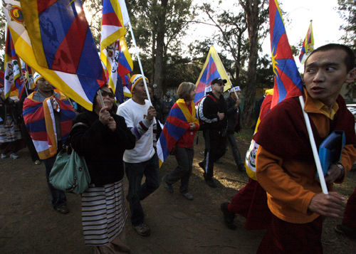 Tibetan Ptotesters, Olympic Torch Relay. Canberra