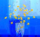 Buttercups on Blue