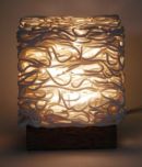 Square Noodle Lamp on Oak base