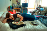 Two students studying