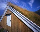 Turf-roofed boathouse