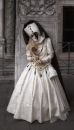 Carnival model in silver brocade