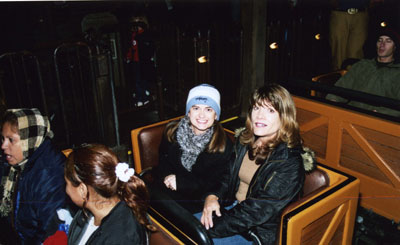 Christine Tavares and Paula on Big Thunder Mountain...look who's scared!