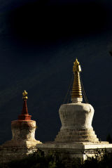 2 Chortens Reting monastery
