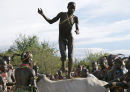 Jumping of the bulls ceremony Hamer lands
