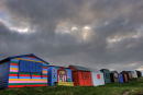 beach huts, hopeman bay