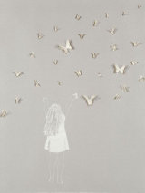 Girl with Butterflies - Taupe