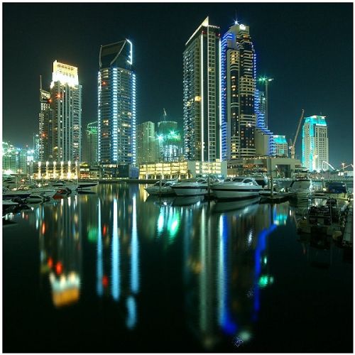 Night view of Dubai Marina