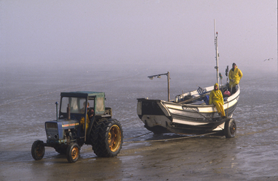 Recovering Fishing boat at Filey
