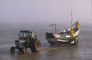 Recovering Fishing boat at Filey