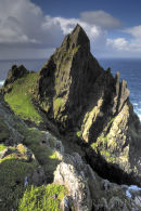 Die schwer zugängliche Südspitze auf Skellig Michael beherbergt Ruinen einer Eremitenbehausung, entfernt von dem Hauptkloster