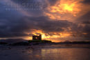 Sonnenaufgang am Ballinskelligs Castle, im Winter 