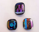 3 dichroic brooches