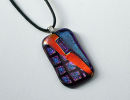 blue and red patterned pendant