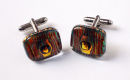 gold and rust cufflinks