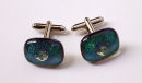 green and gold cufflinks