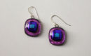 pink and purple dichroic earrings