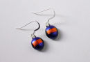 small blue and orange earrings