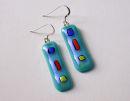 turquoise patterned earrings