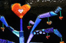 heart tree mural detail