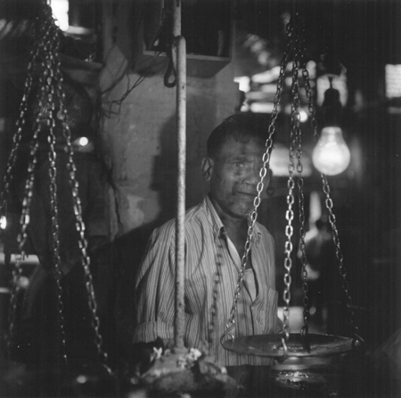 Fish market trader