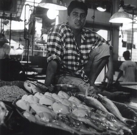 Fish market trader