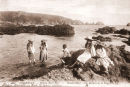 Children on the rocks.