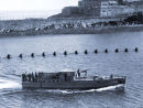 A German Boat enters St Peter Port Harbour.