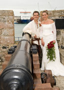 The Bride & Groom at the Castle Cornet