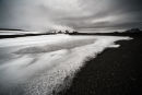 Snow on Black Lava Landscape No 2