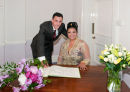 Signing the register 