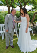 Cara and her Father having a few quiet words before the ceremony