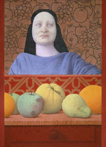 MASKED FIGURE & FRUIT
