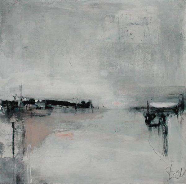Lowest Point, acrylic on board, framed 43x43cm