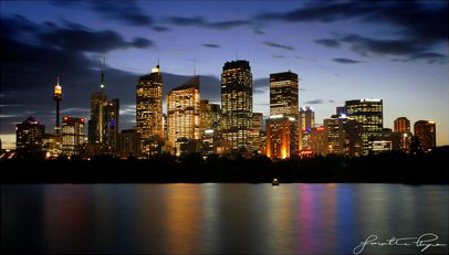 Sydney skyline at night