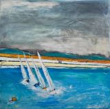 Racing under a grey sky SOLD