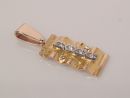 Diamond Pendant w/ Leaf Gold