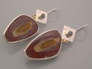 Boulder Opal Matrix Silver Earrings 