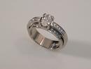 White Gold Double Shank Ring with Diamond