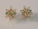 Earrings with Blue & White Diamonds