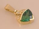 Green Tourmaline Trillion Pendant 