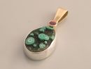 Malachite Silver & Gold Pendant